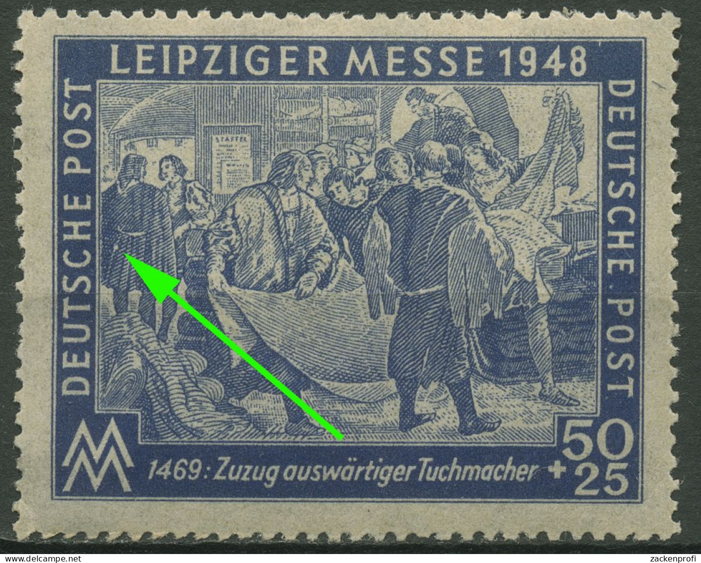 SBZ Allgemeine Ausgabe 1948 Leipziger Messe M. Plattenfehler 199 A IV Postfrisch - Autres & Non Classés