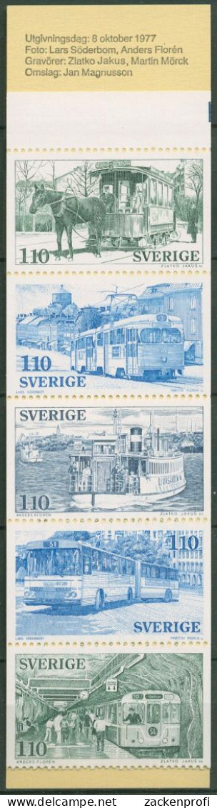 Schweden 1977 Verkehrsmittel Bus Bahn Markenheftchen MH 63 Postfrisch (C60564) - 1951-80