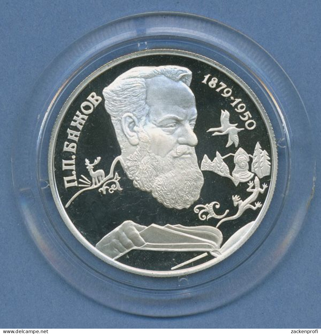 Russland 2 Rubel 1994, Märchen Pavel Baschow, Silber, KM Y342 PP Kapsel (m4711) - Russie