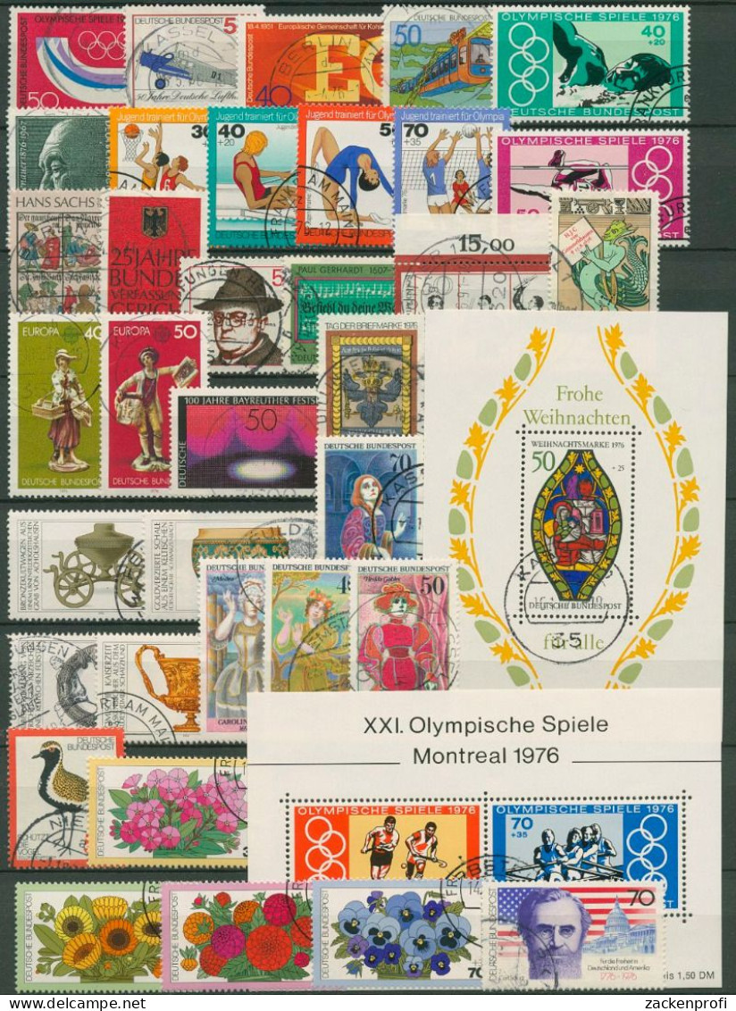 Bund 1976 Jahrgang Komplett (875/12, Block 12/13) Gestempelt (SG98519) - Used Stamps