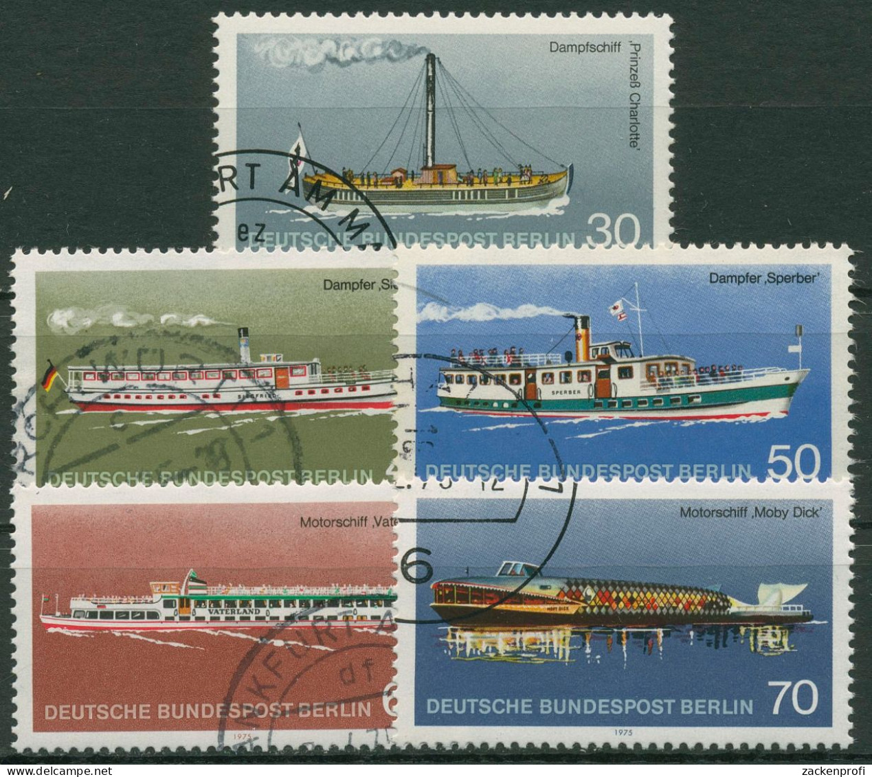 Berlin 1975 Verkehrsmittel Personenschifffahrt Schiffe 483/87 Gestempelt - Used Stamps