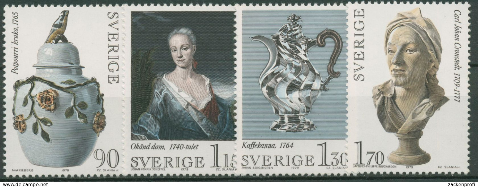 Schweden 1979 Schwedisches Rokoko 1078/81 Blockeinzelmarken Postfrisch - Unused Stamps