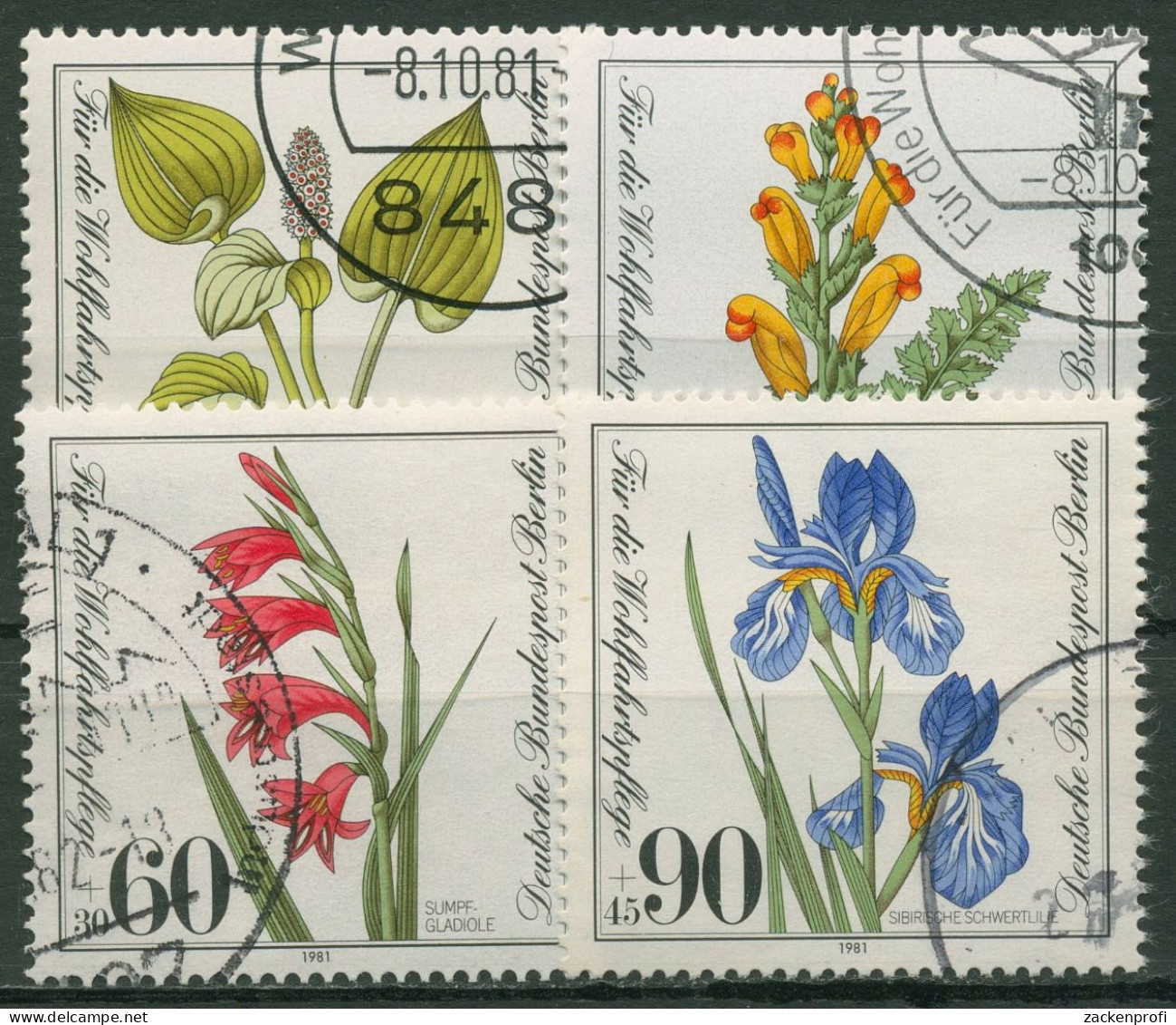 Berlin 1981 Moor-,Sumpfwiesen-,Wasserpflanzen 650/53 Gestempelt - Used Stamps