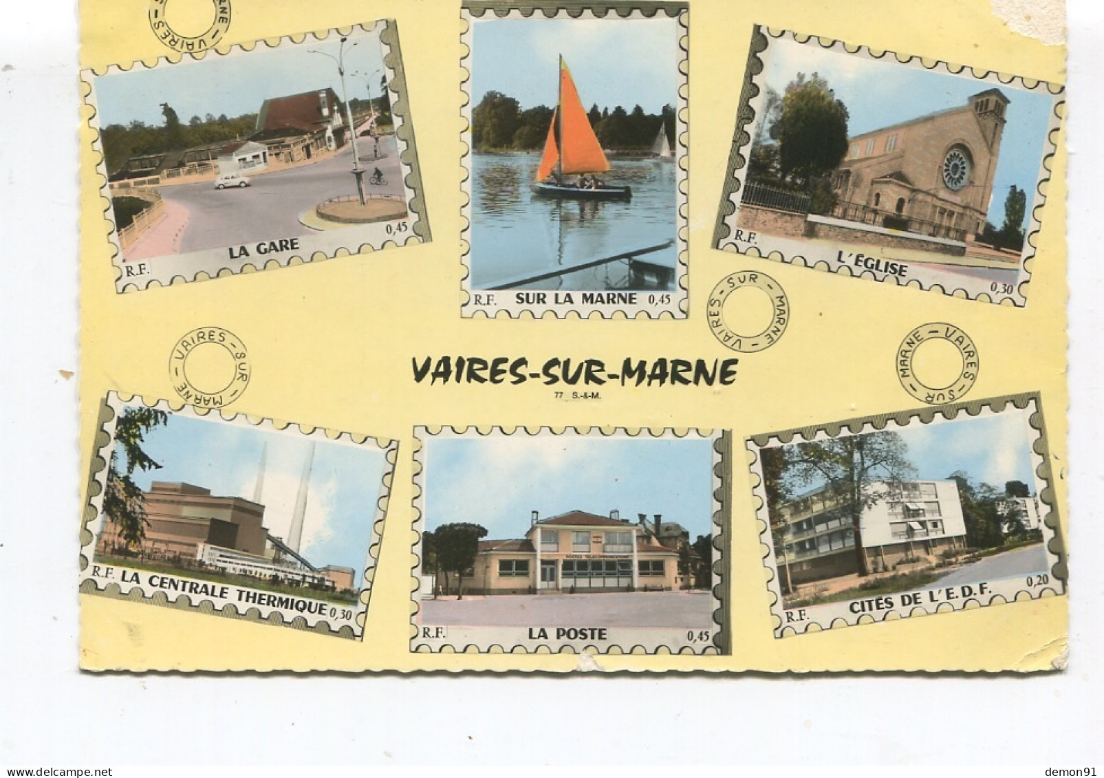 CPSM GF - MULTIVUES VAIRES SUR MARNE - LA GARE - LA PISCINE - LA CENTRALE THERMIQUE - CITES DE L'E.D.F - LA POSTE - Vaires Sur Marne