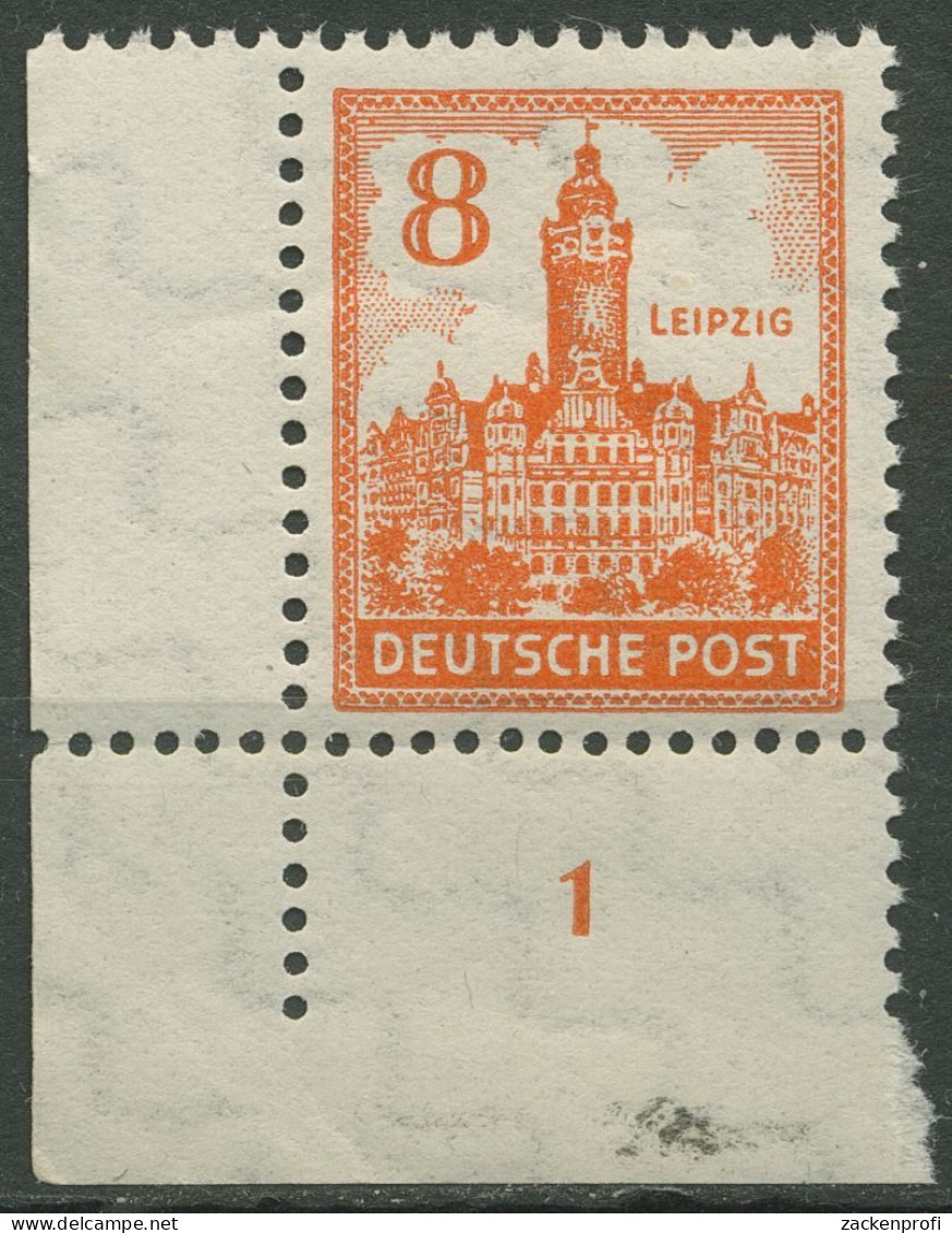 SBZ West-Sachsen 1946 Abschied Mit Fluor. Gummi 154 Y Y Ecke 3 Postfrisch - Autres & Non Classés