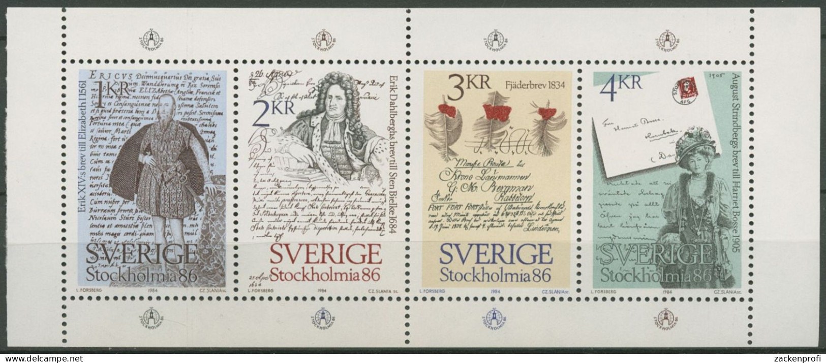 Schweden 1984 STOCKHOLMIA Briefe Heftchenblatt H.-Blatt 127 Postfrisch (C60750) - 1981-..