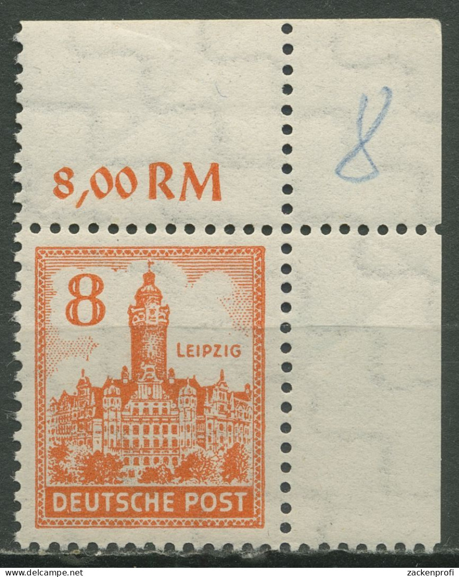 SBZ West-Sachsen 1946 Abschied Mit Fluor. Gummi 154 Y Y Ecke 2 Postfrisch - Autres & Non Classés