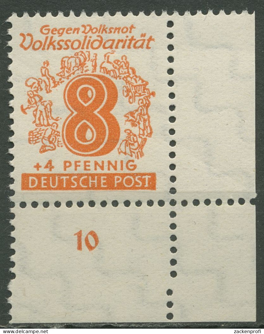 SBZ West-Sachsen 1946 Volkssolidarität 142 Y Ecke 4 Unten Rechts Postfrisch - Other & Unclassified