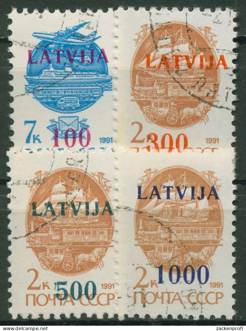 Lettland 1991 Freimarken Sowjetunion Mit Aufdruck 313/16 Gestempelt - Letland