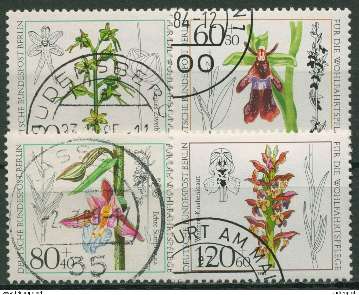 Berlin 1984 Pflanzen Blumen Orchideen 724/27 Gestempelt - Oblitérés