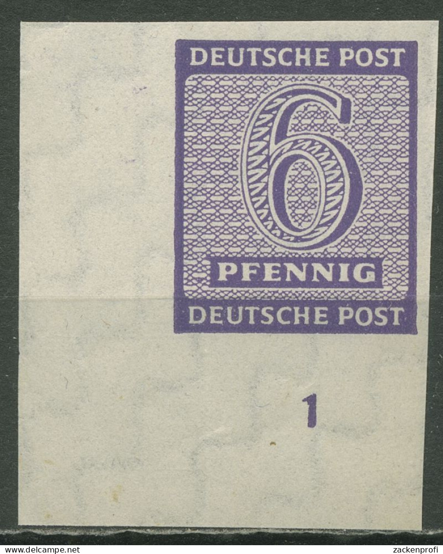 SBZ West-Sachsen 1945 Freim. Ziffern 117 X A Ecke 3 Unten Links Postfrisch - Altri & Non Classificati