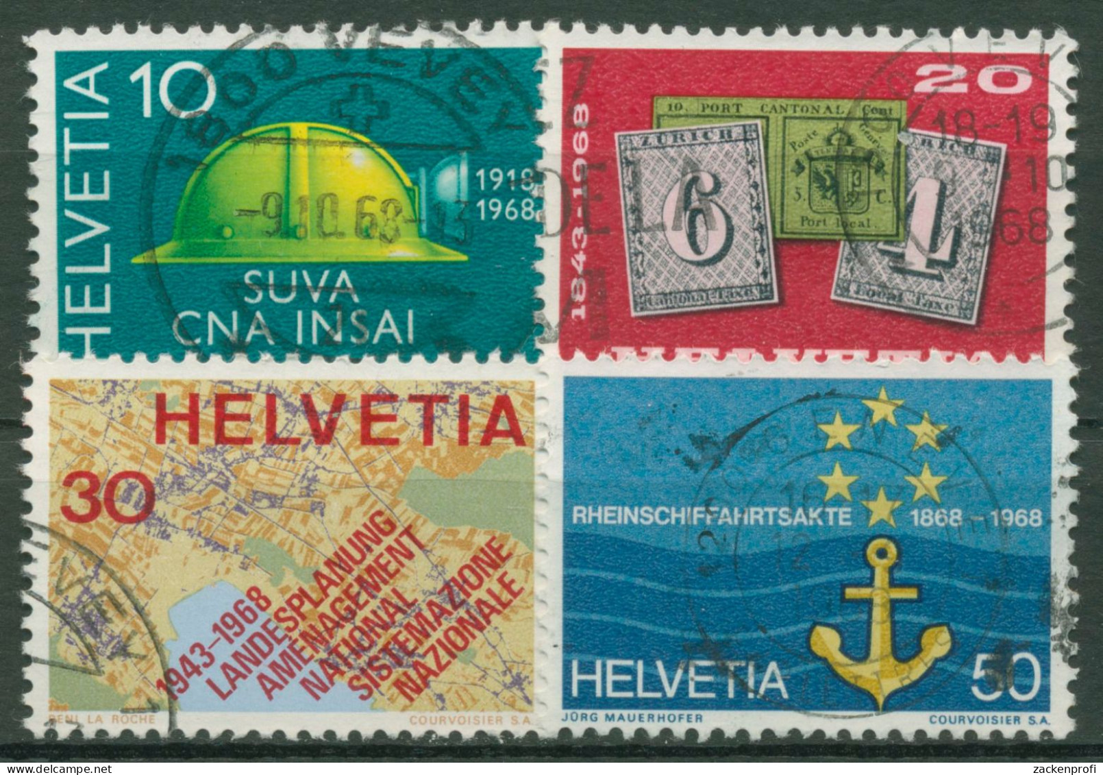 Schweiz 1968 Ereignisse Versicherungen Rheinschifffahrt 887/90 Gestempelt - Used Stamps