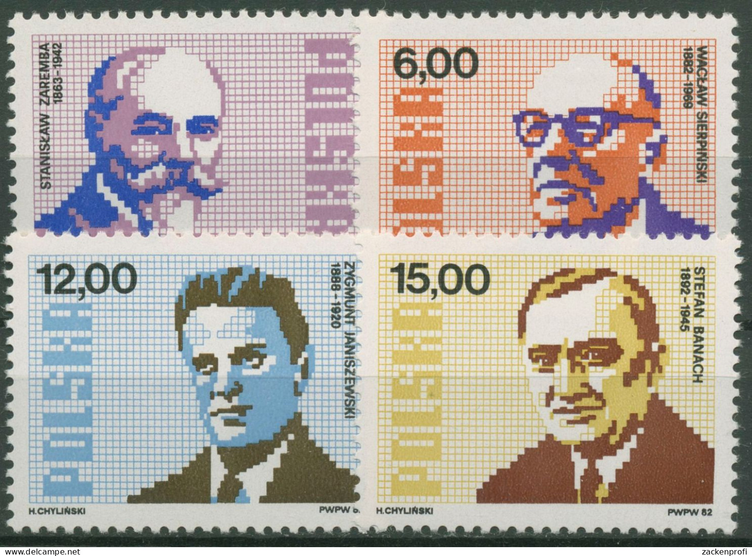 Polen 1982 Persönlichkeiten Mathematiker 2836/39 Postfrisch - Unused Stamps