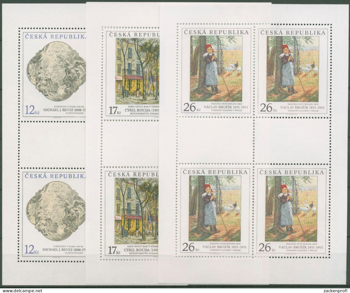 Tschechische Republik 2001 Gemälde 308/10 K Postfrisch (C62774), Siehe Hinweis - Blocks & Sheetlets