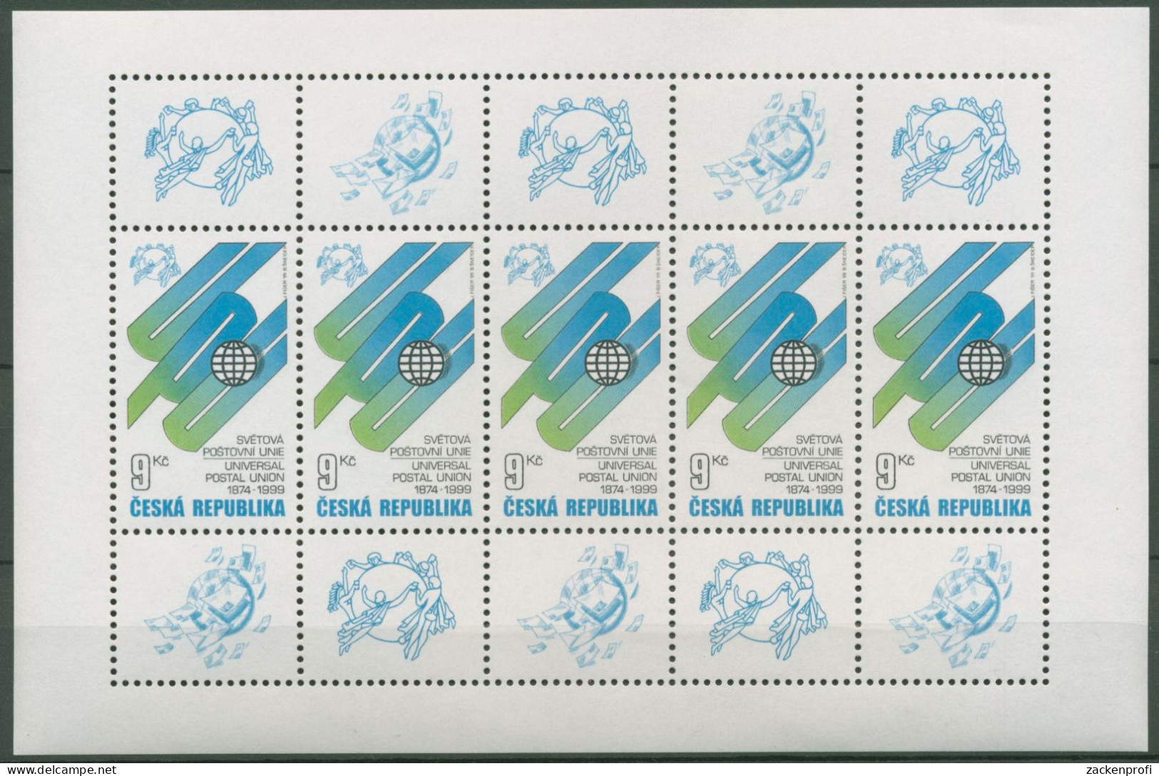 Tschechische Republik 1999 Weltpostverein UPU 224 K Postfrisch (C62769) - Blocks & Sheetlets