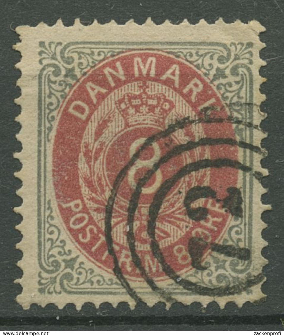 Dänemark 1875 Ziffern 8 Öre 25 YI Ab Mit Nr.-Stpl. 72, THISTED - Oblitérés