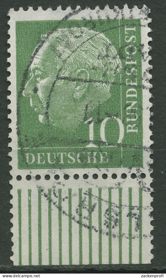 Bund 1954 Th. Heuss I Bogenmarken Walze Unterrand 183 X W W UR Gestempelt - Usati