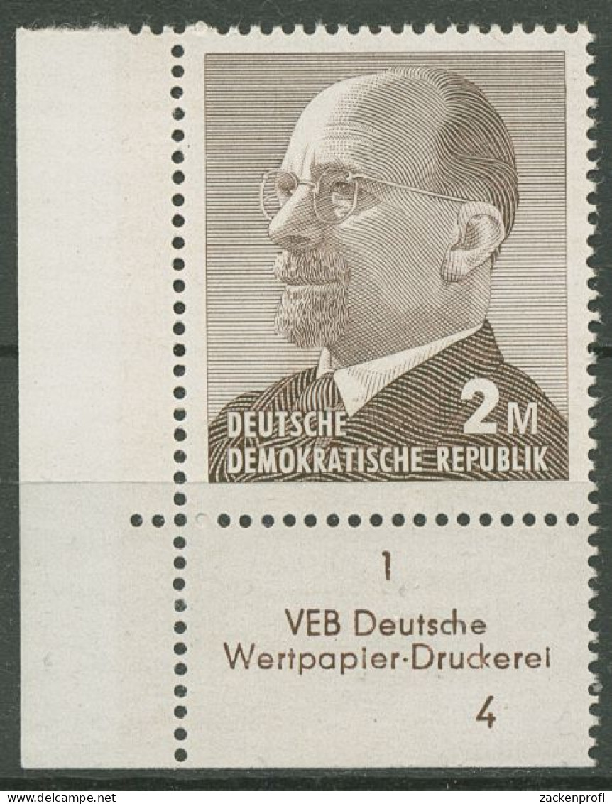 DDR 1969 Walter Ulbricht, Währung M, 1482 B Ecke Mit Teil-DV Postfrisch - Ongebruikt