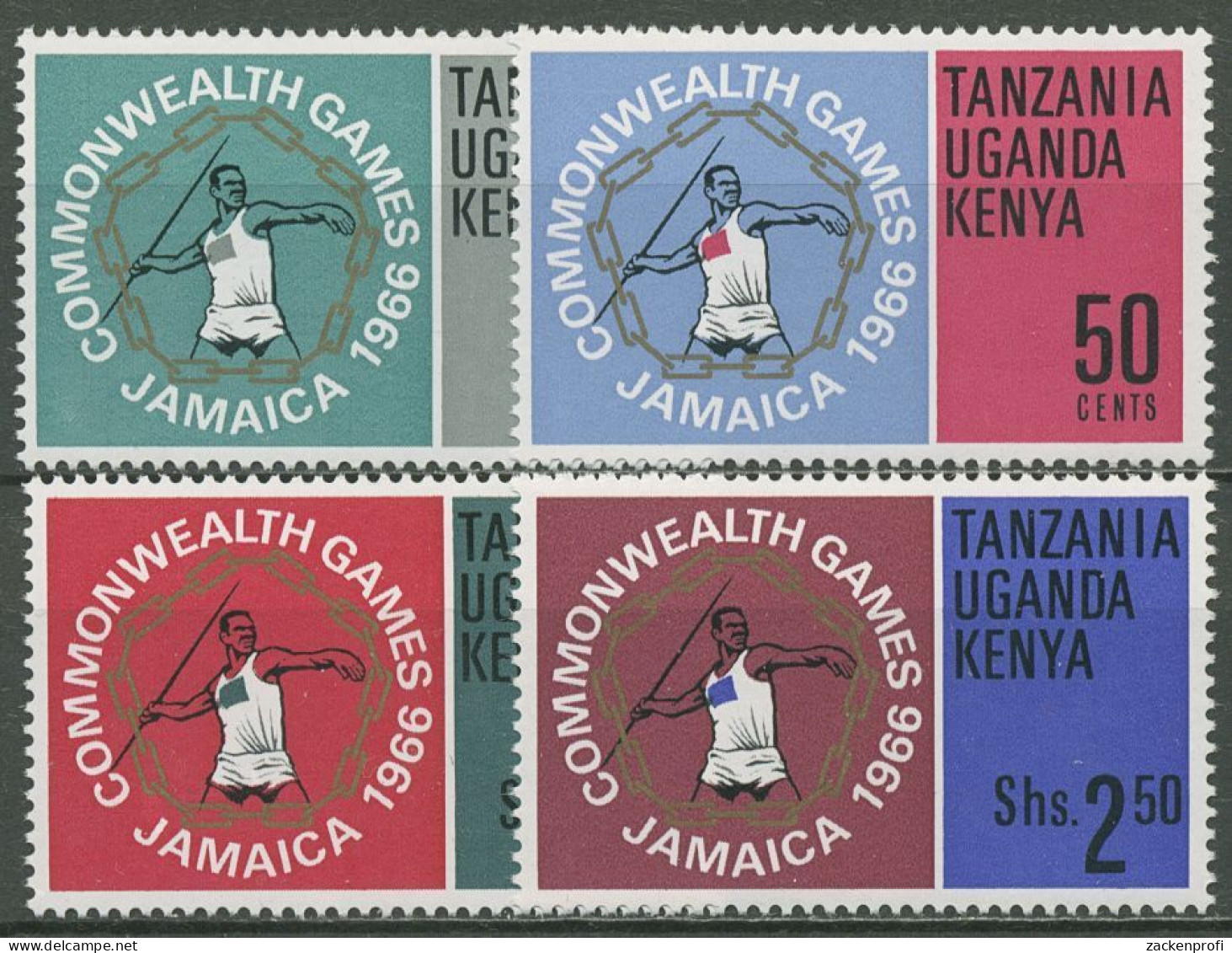 Ostafrikanische Gem. 1966 Commonwealth-Spiele Jamaica 152/55 Postfrisch - Kenya, Oeganda & Tanzania