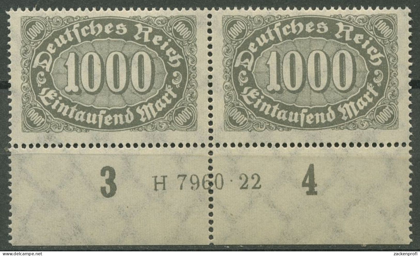 Deutsches Reich 1922/23 Ziffern Hausauftragsnummer 252 HAN 7960.22 Postfrisch - Nuevos