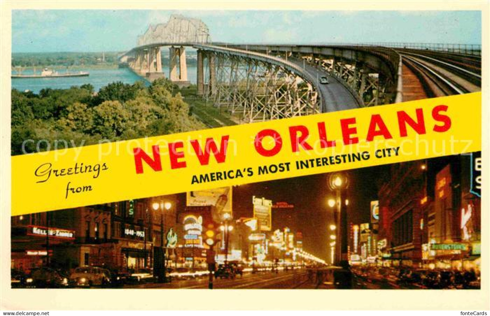 72780078 New_Orleans_Louisiana Huy Long Bridge And Canal Street - Altri & Non Classificati