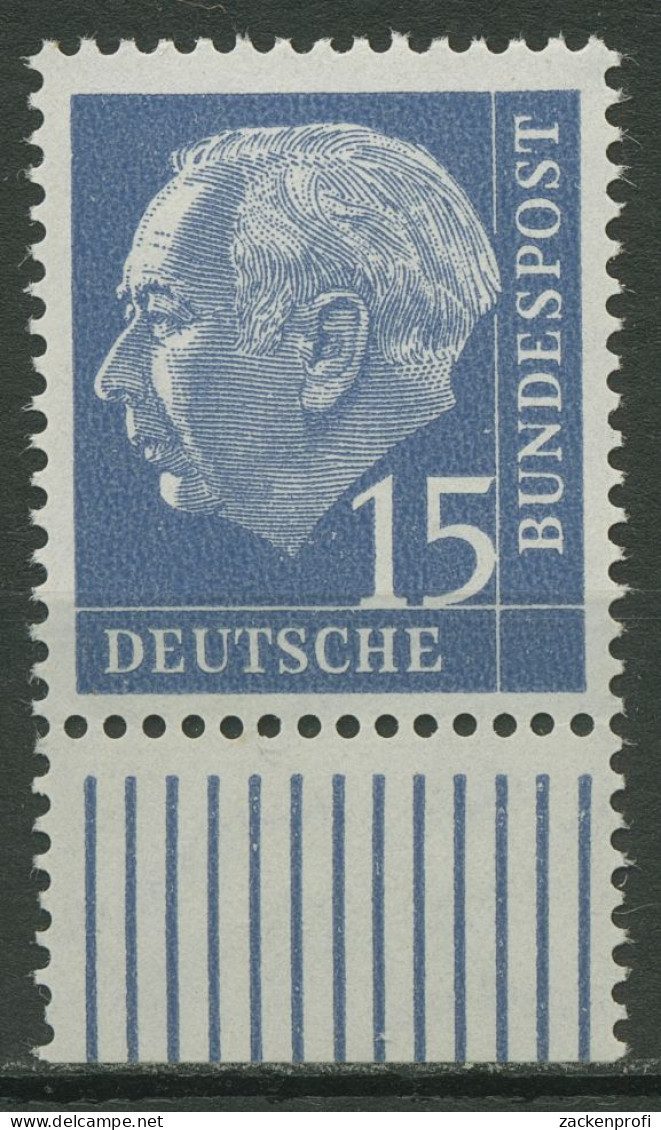 Bund 1954 Th. Heuss I Bogenmarken Walze Unterrand 184 X Ww W UR Postfrisch - Unused Stamps