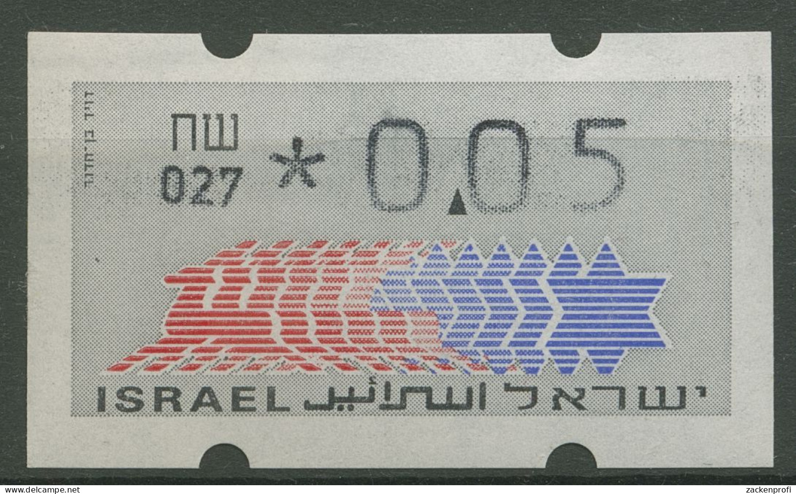 Israel ATM 1990 Hirsch Automat 027 Einzelwert ATM 3.3.27 Postfrisch - Frankeervignetten (Frama)