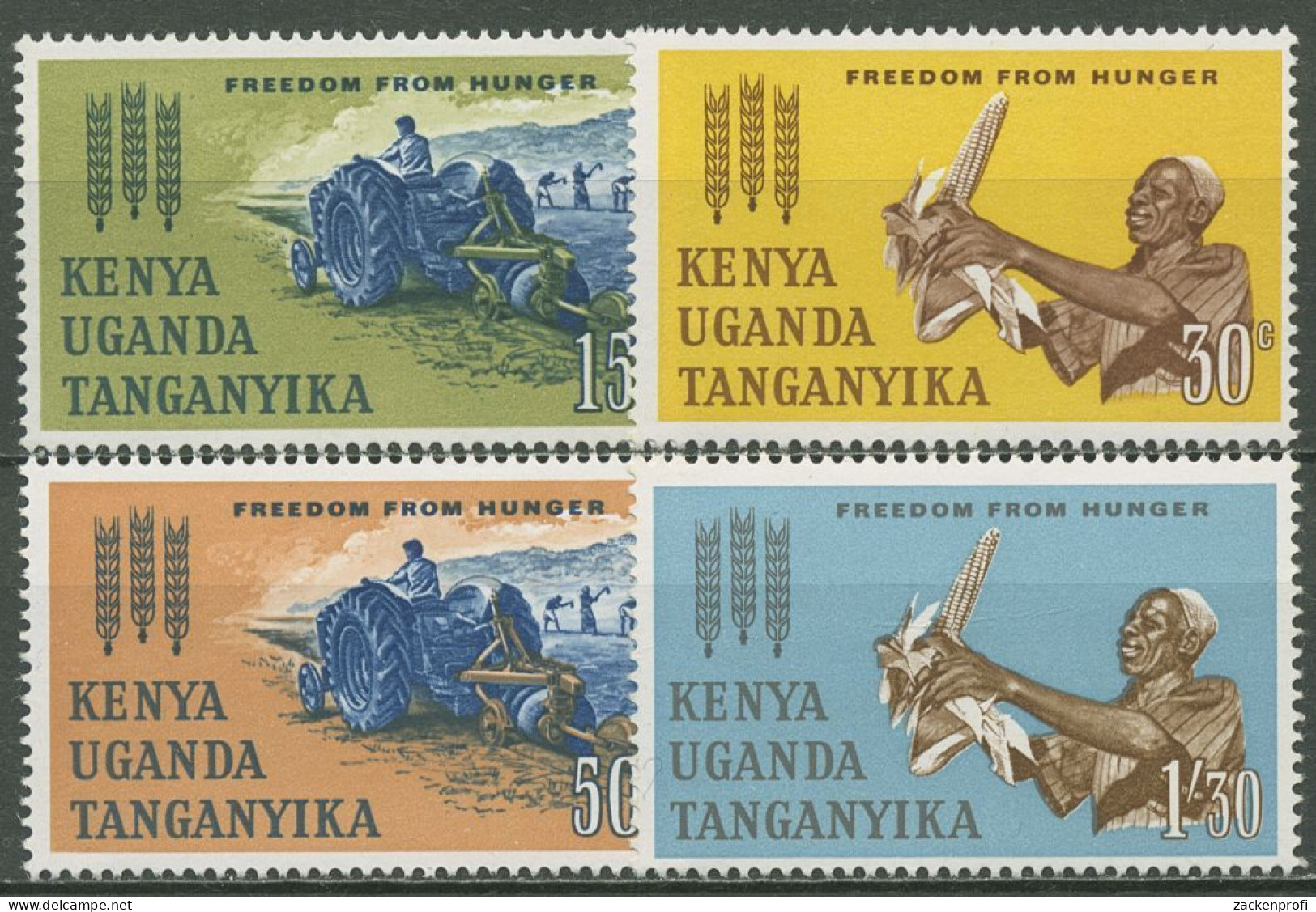 Ostafrikanische Gem. 1963 Kampf Gegen Den Hunger Mais Traktor 124/27 Mit Falz - Kenya, Oeganda & Tanganyika