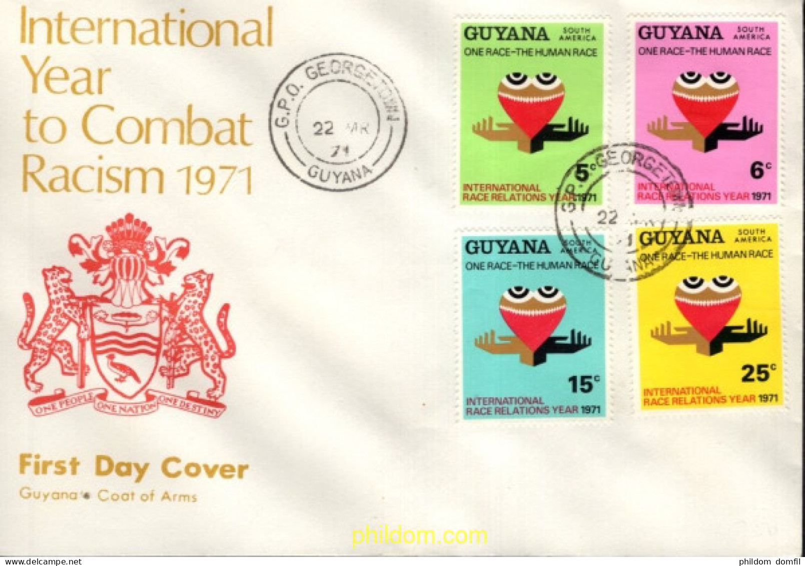 730614 MNH GUYANA 1971 DIA INTERNACIONAL CONTRA EL RACCISMO - Guyane (1966-...)