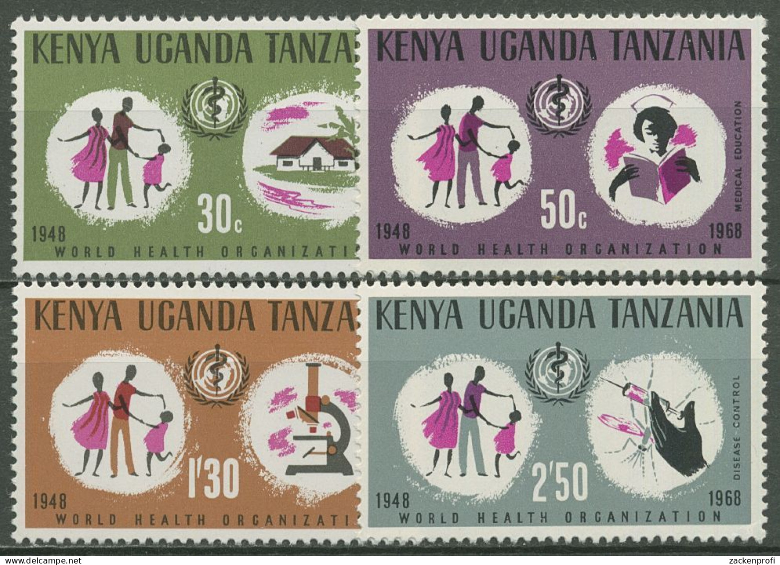 Ostafrikanische Gem. 1968 Weltgesundheitsorganisation WHO 173/76 Postfrisch - Kenya, Oeganda & Tanzania