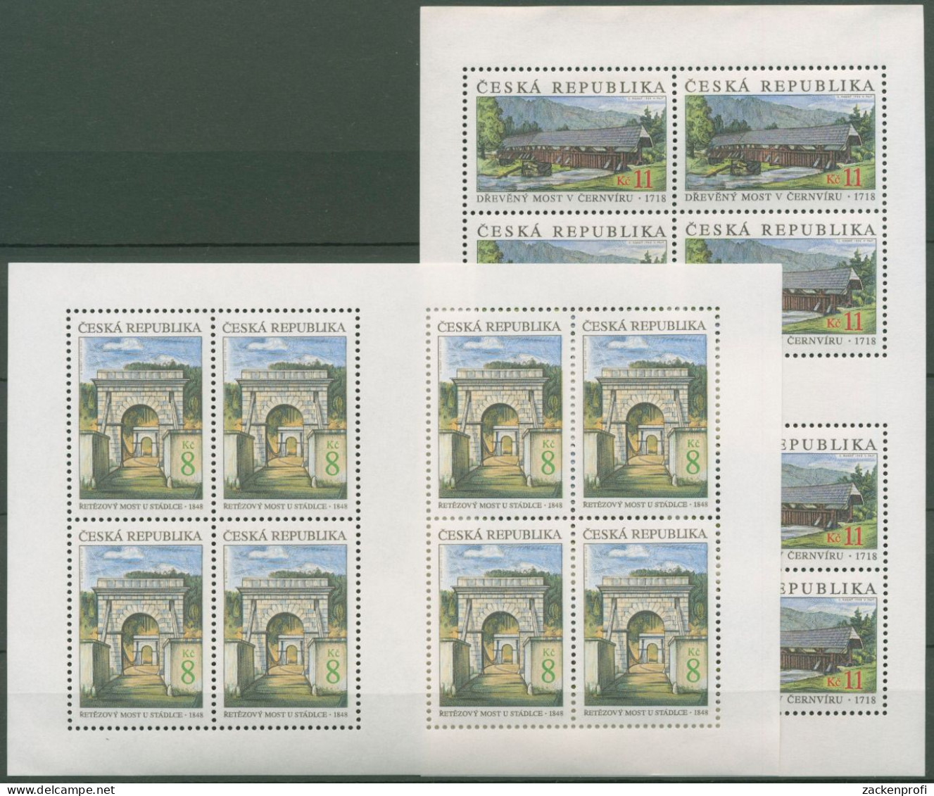 Tschechische Republik 1999 Brücken 218/19 K Postfrisch (C62768), Hinweis - Blocks & Kleinbögen