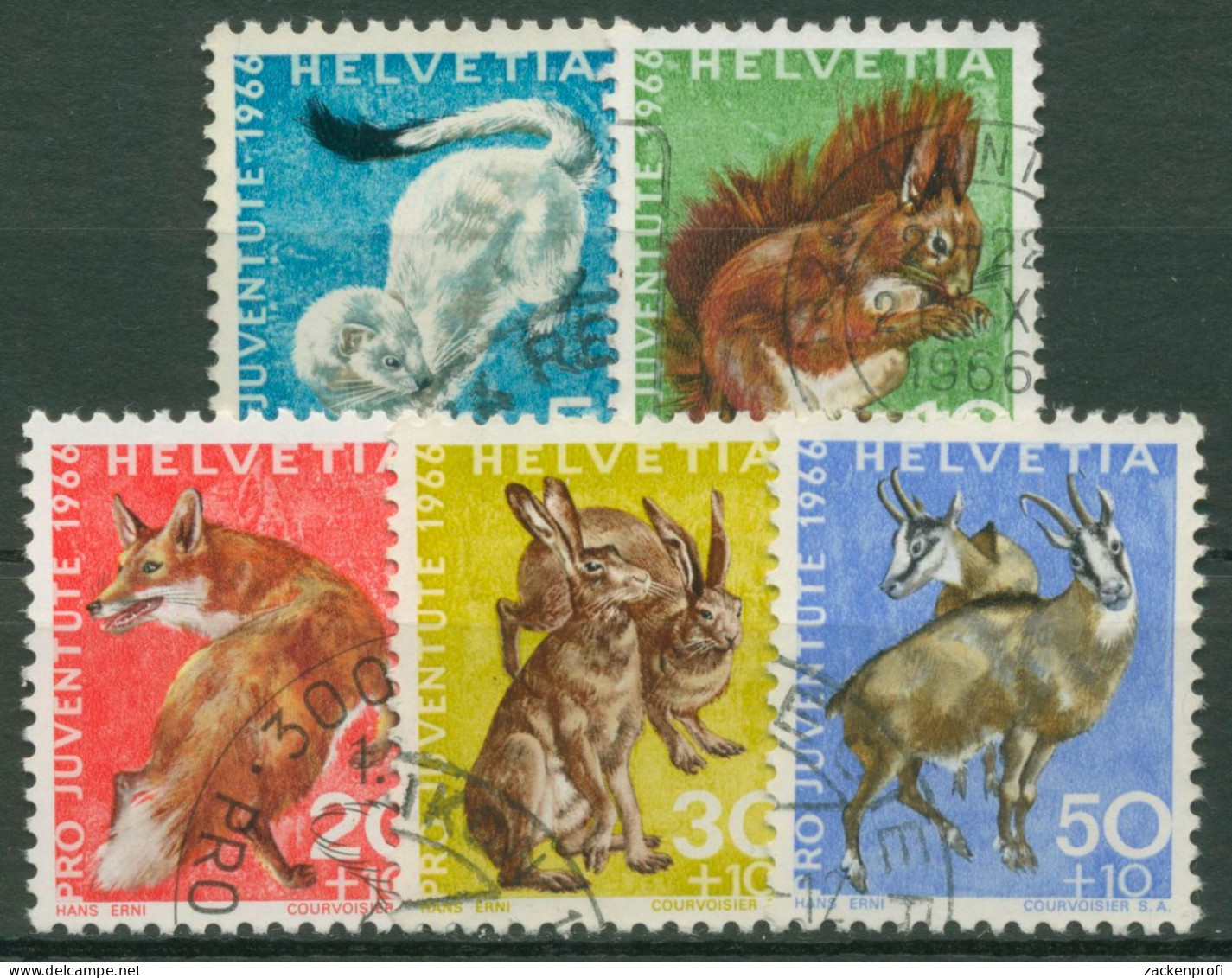 Schweiz 1966 Pro Juventute Tiere Wildtiere 845/49 Gestempelt - Usati