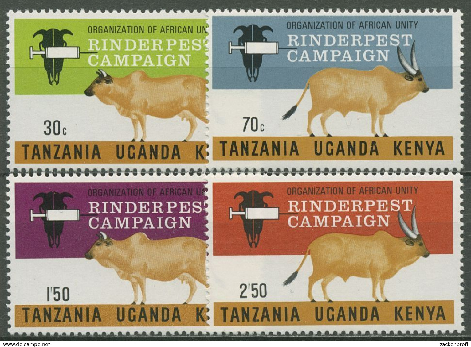 Ostafrikanische Gem. 1971 Kampf Gegen Die Rinderpest 221/24 Postfrisch - Kenya, Oeganda & Tanzania