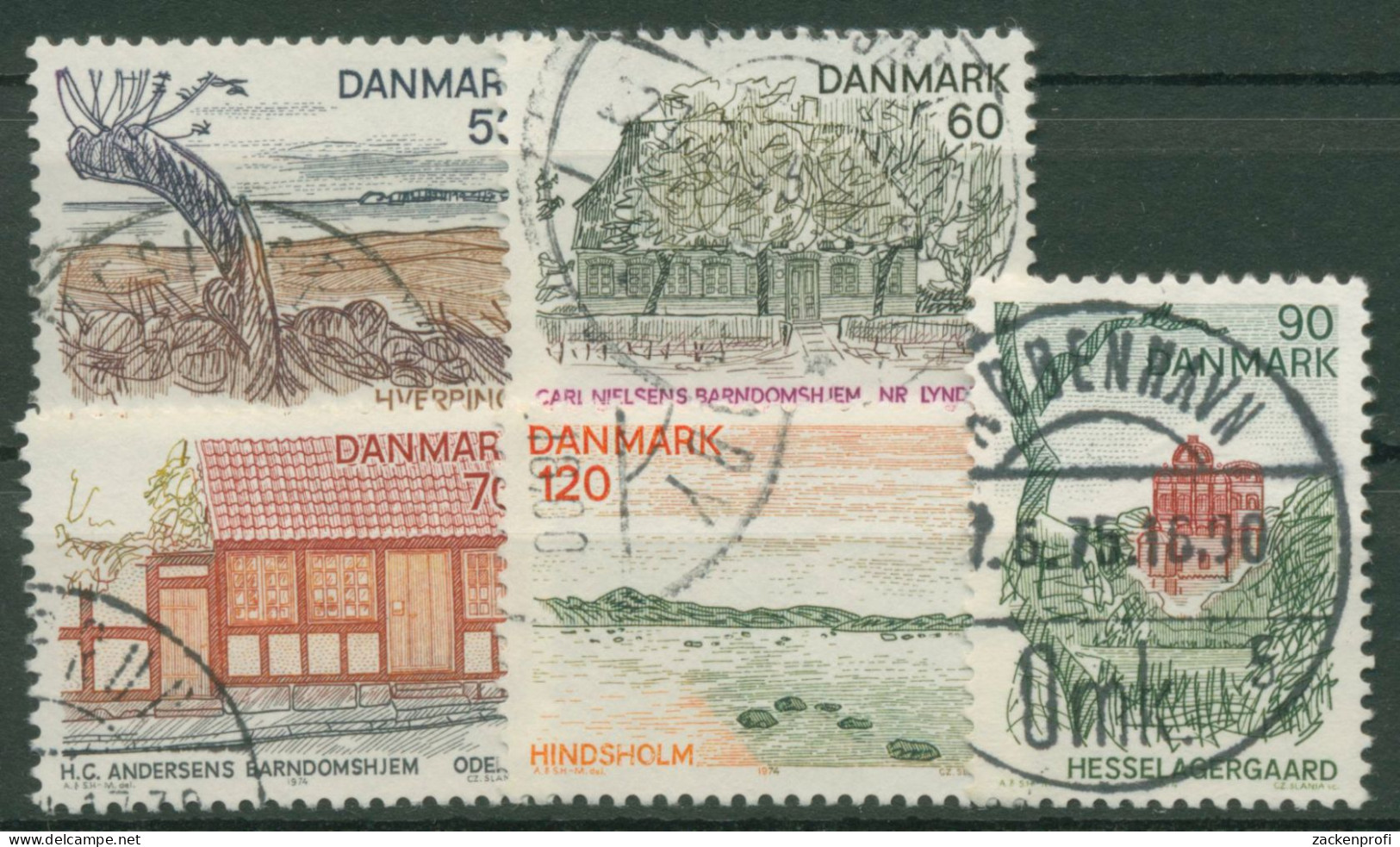 Dänemark 1974 Regionen Landschaften Fünen 564/68 Gestempelt - Gebraucht