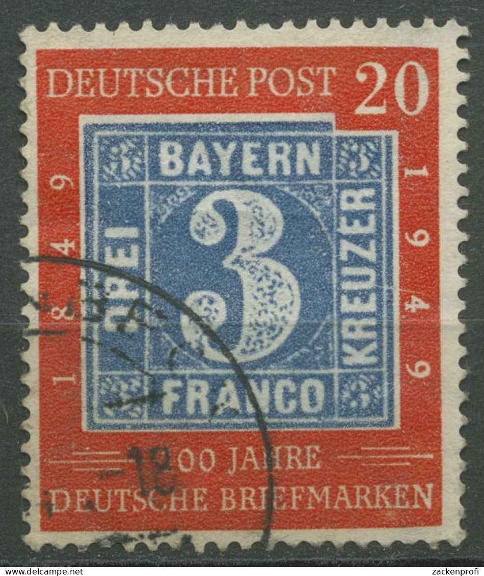 Bund 1949 100 Jahre Dt. Briefmarken 114 Gestempelt, Kl. Zahnfehler (R81001) - Gebruikt