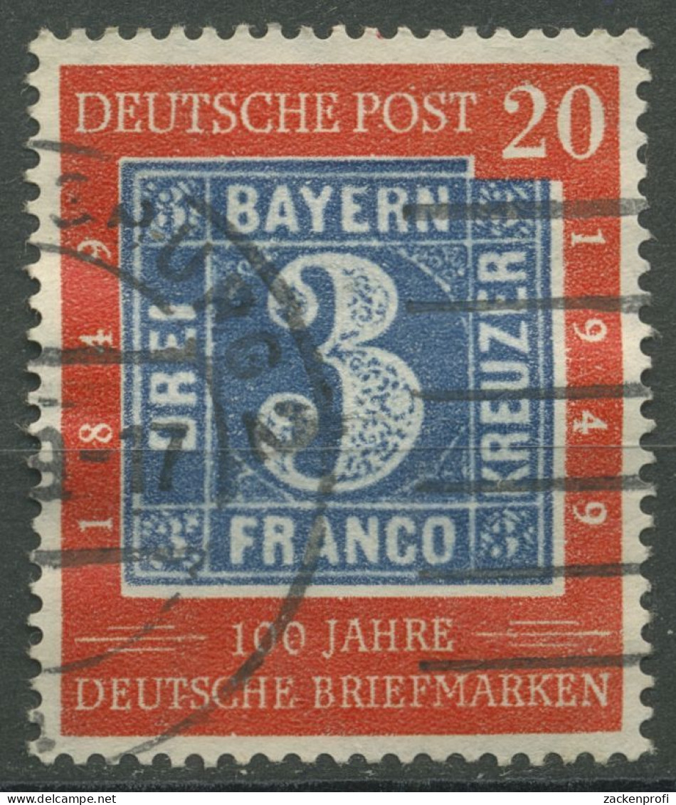 Bund 1949 100 Jahre Dt. Briefmarken 114 Gestempelt, Dünne Stelle (R81002) - Used Stamps