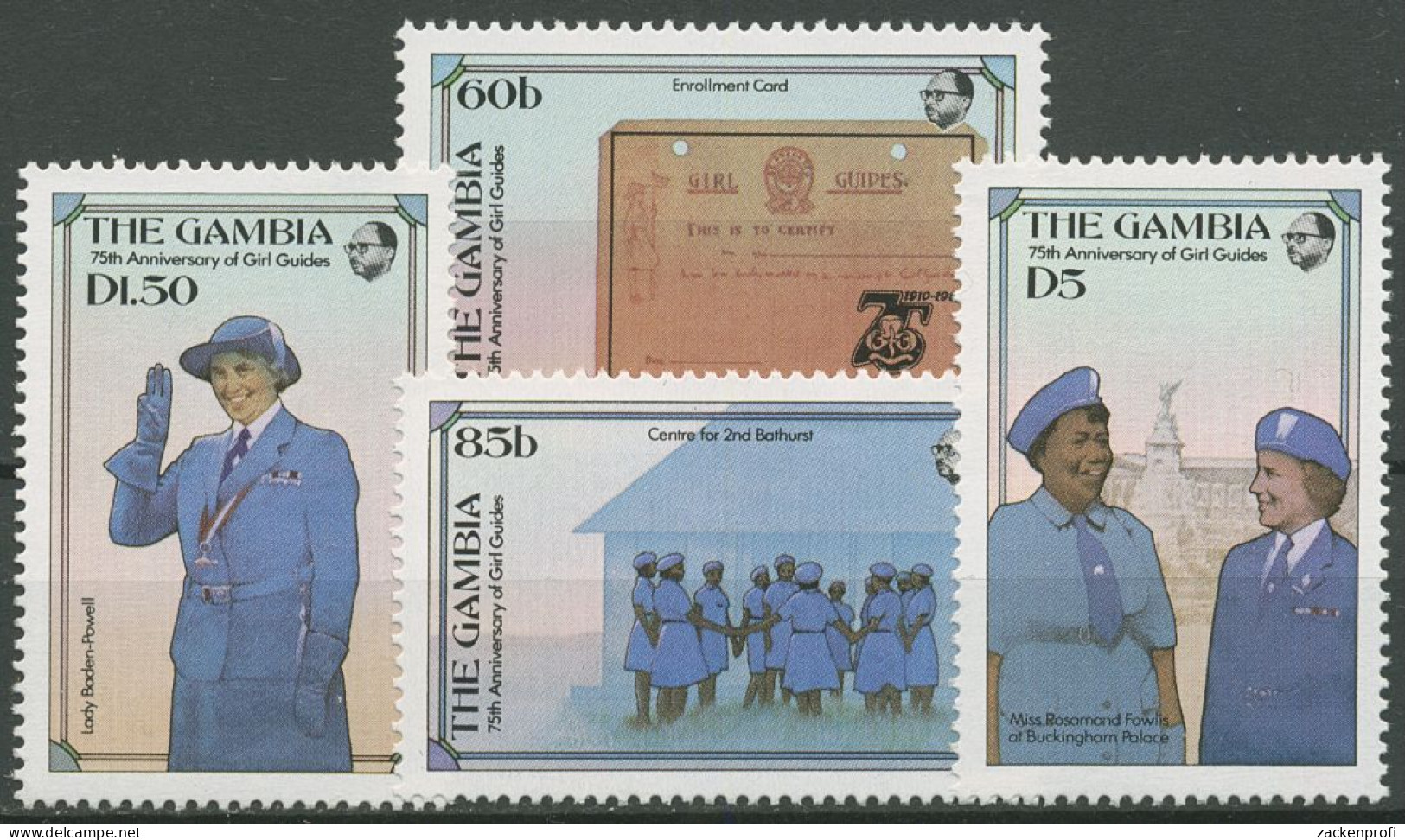 Gambia 1985 75 Jahre Pfadfinderinnen Lady Baden-Powell 600/03 Postfrisch - Gambia (1965-...)