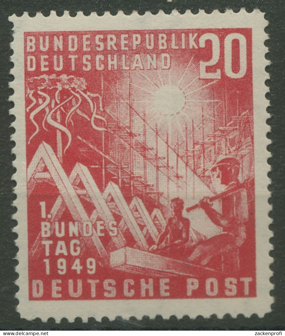 Bund 1949 Eröffnung Dt. Bundestag 112 Mit Falz, Kl. Zahnfehler (R80987) - Ongebruikt