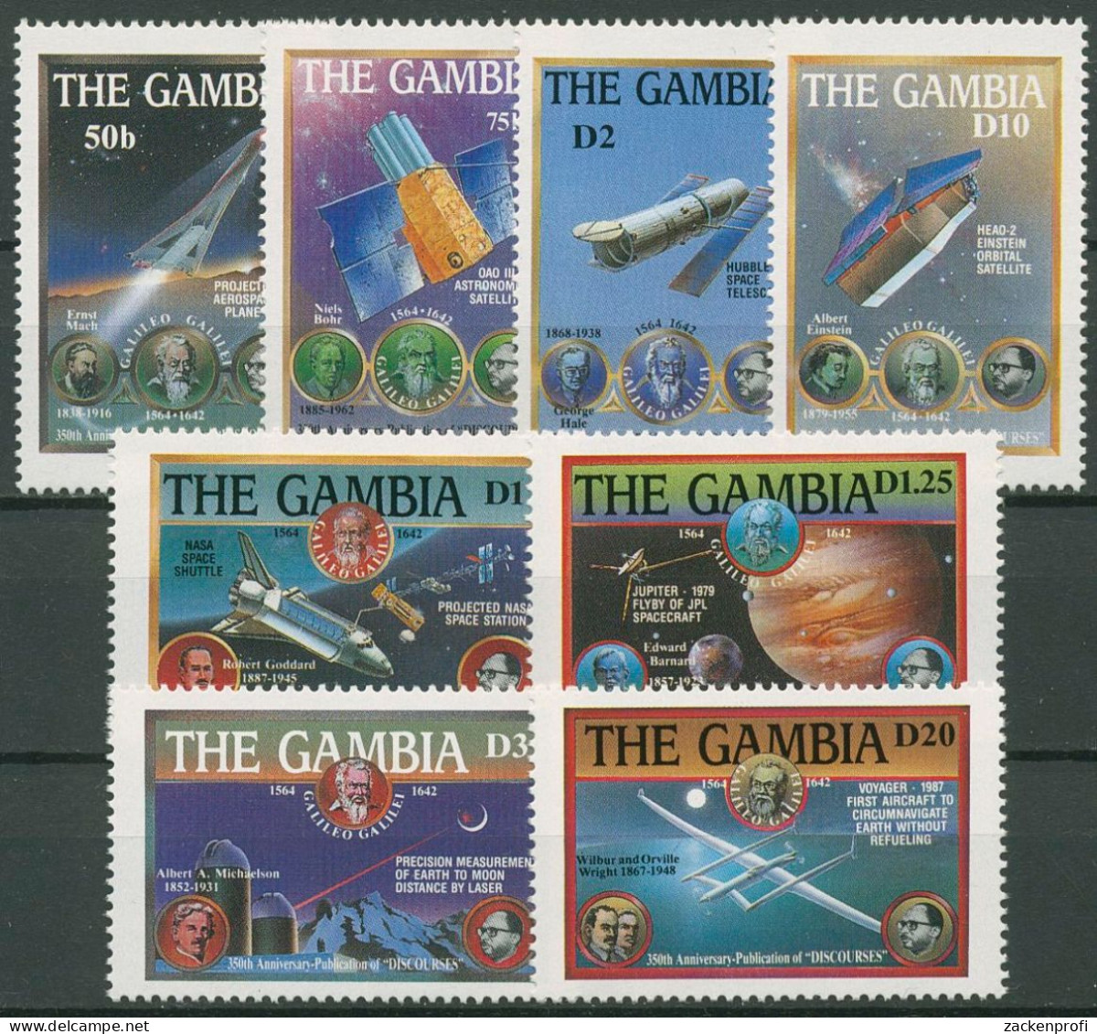 Gambia 1988 Buch "Discourses" Galileo Galilei 818/25 Postfrisch - Gambia (1965-...)