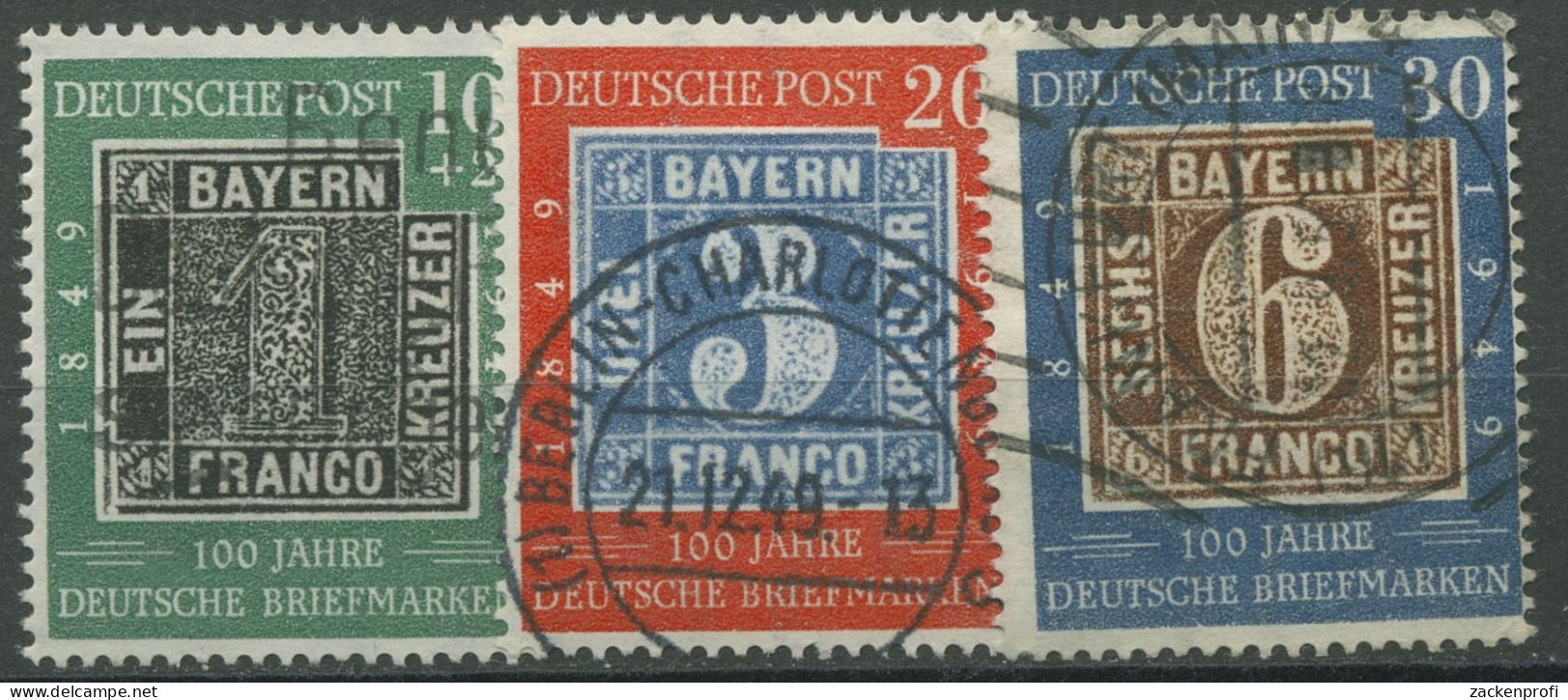 Bund 1949 100 Jahre Dt. Briefmarken 113/15 Gestempelt, Zahnfehler (R80997) - Gebruikt