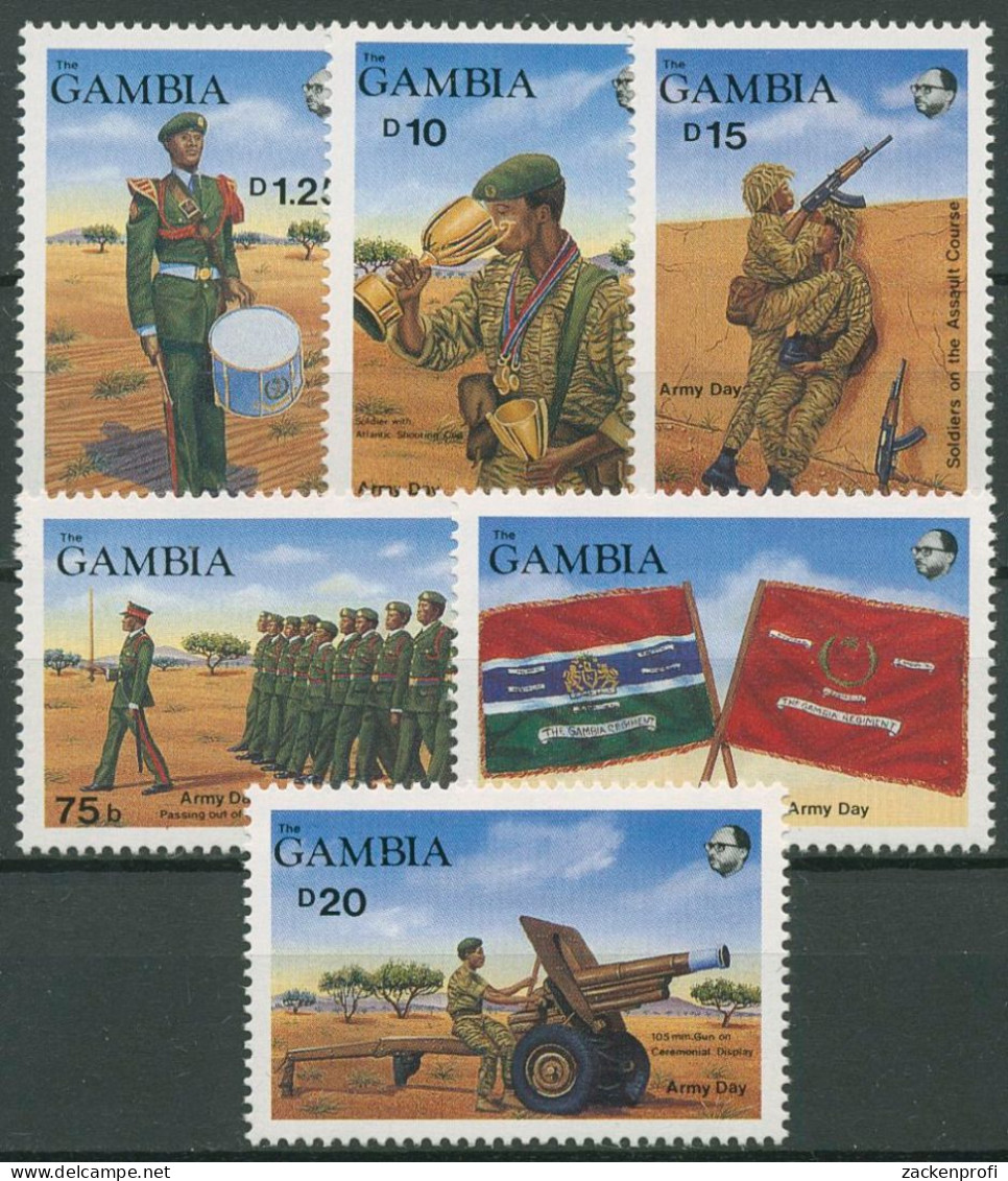 Gambia 1989 Tag Der Armee Papade Geschütz 828/33 Postfrisch - Gambia (1965-...)