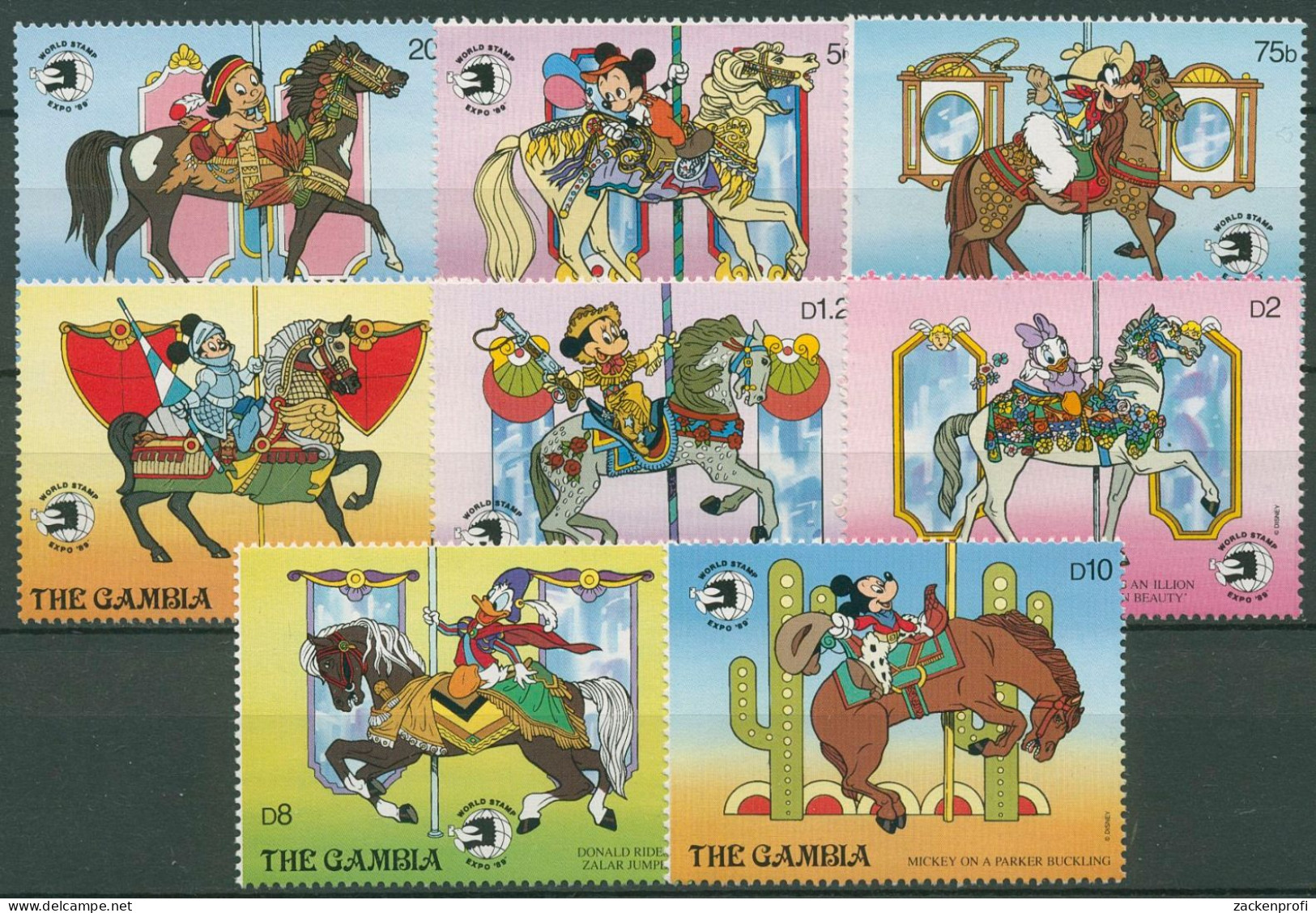 Gambia 1989 WORLD STAMP EXPO Disney Micky Maus 924/31 Postfrisch - Gambia (1965-...)