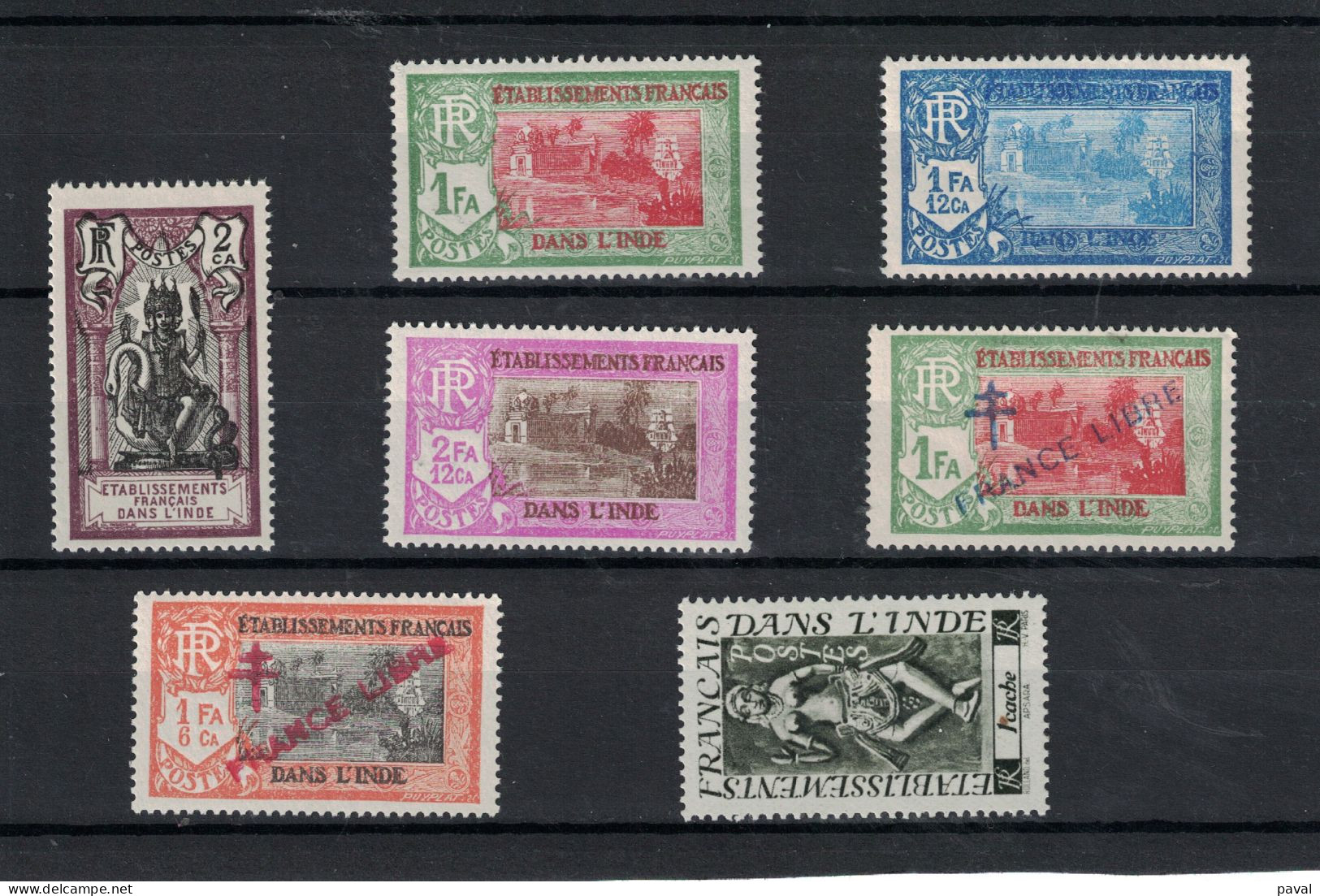 LOT DE 7 TIMBRES NEUFS** MNH , COTE 16€, ETS FRANCAIS DE L'INDE. - Unused Stamps