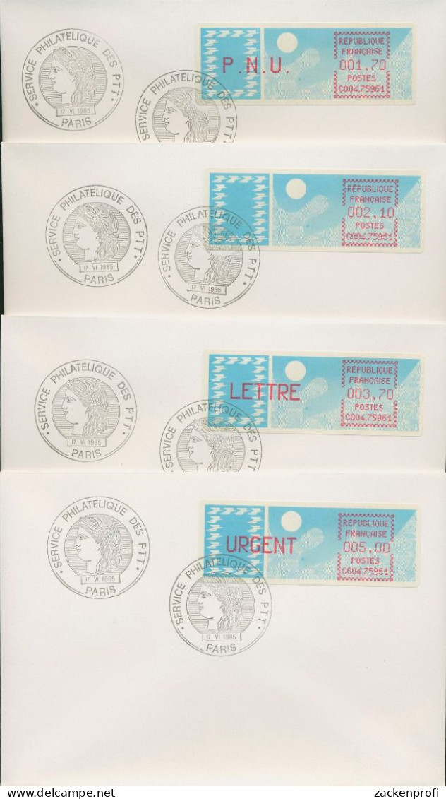 Frankreich ATM 1985 Taube Satz 1,70/2,10/3,70/5,00 ATM 6.18 Zd Briefe (X80578) - 1985 « Carrier » Paper