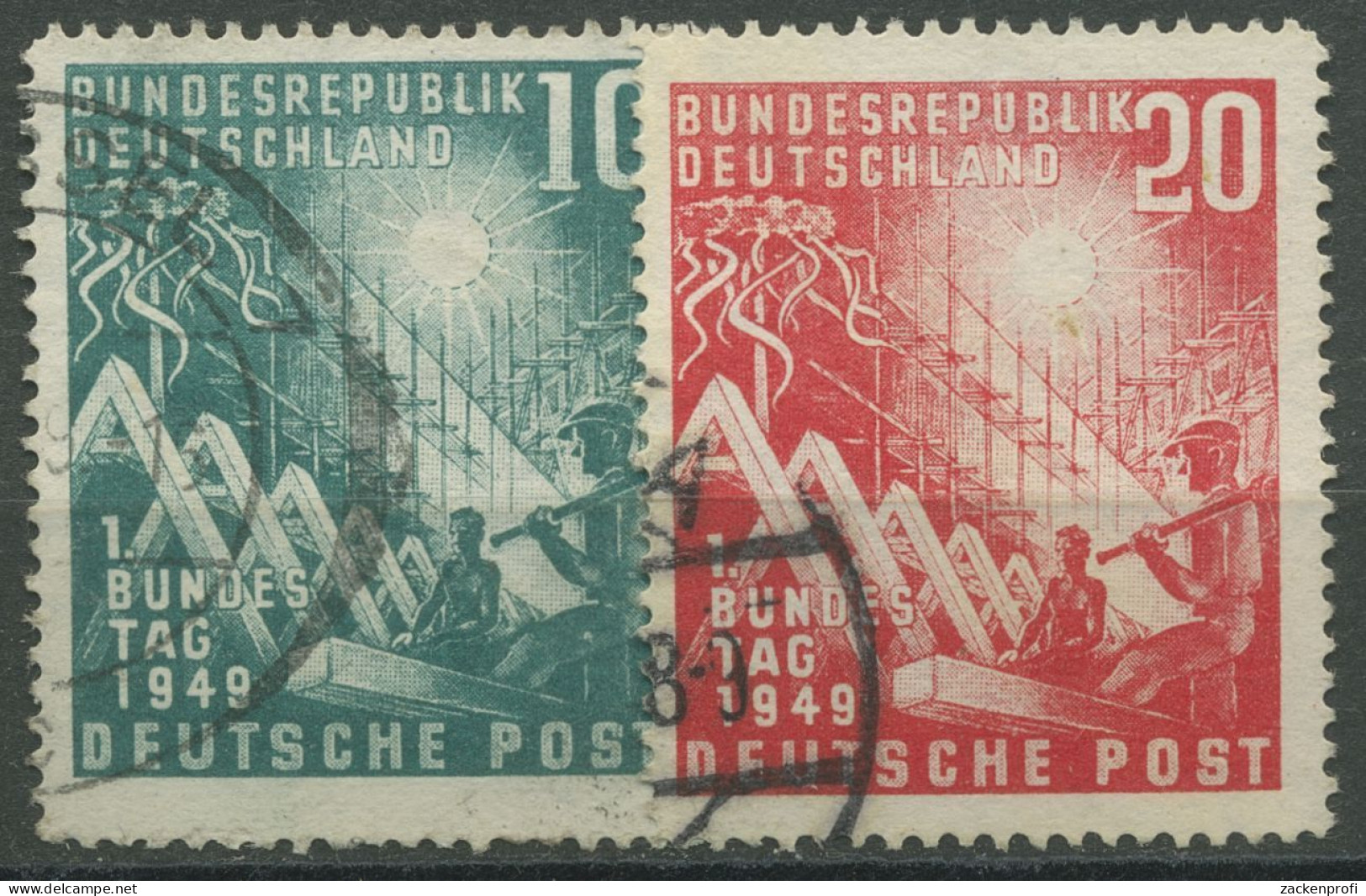 Bund 1949 Eröffnung Deutscher Bundestag 111/12 Gestempelt, Kl. Fehler (R80990) - Gebruikt