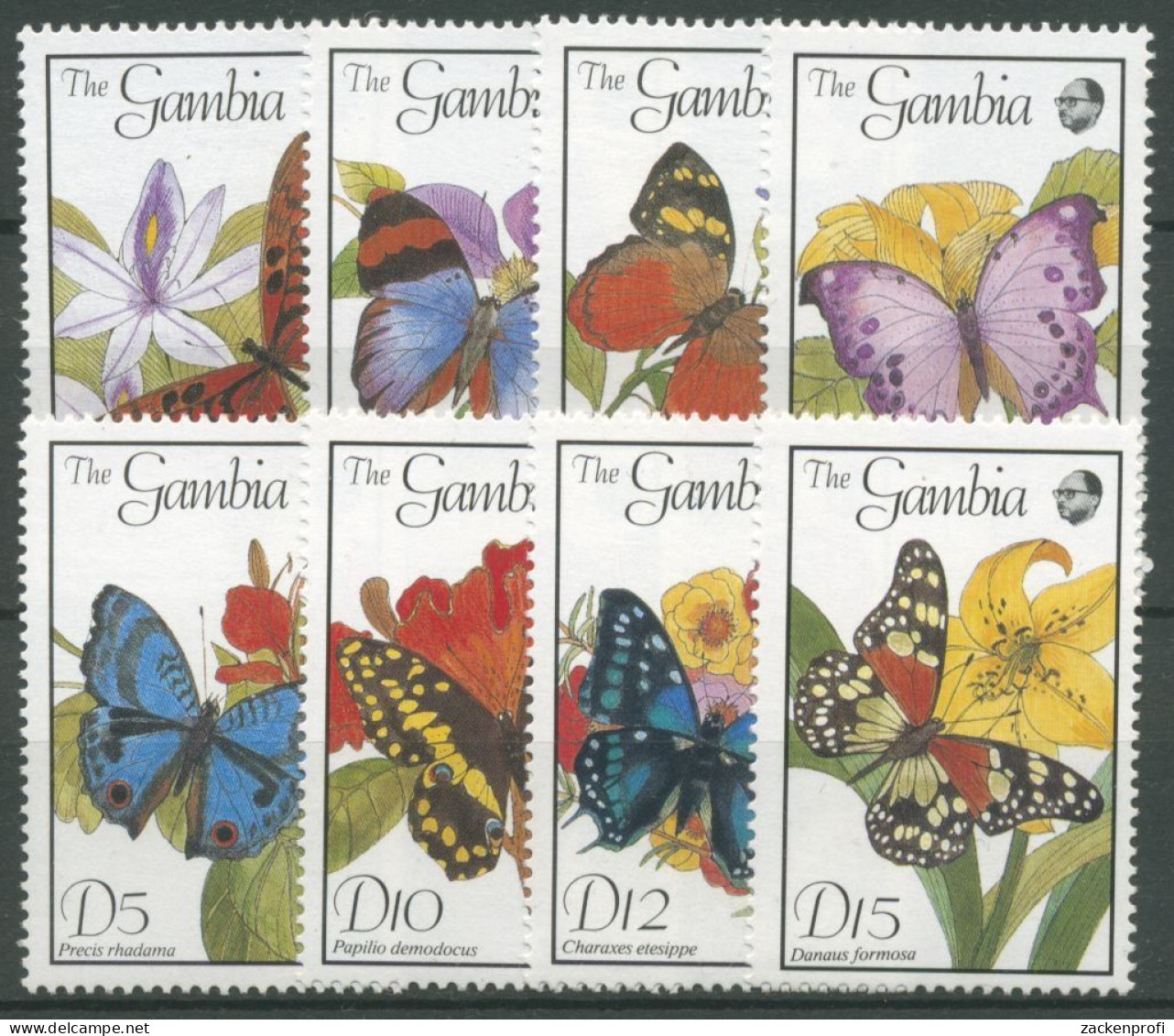 Gambia 1989 Schmetterlinge 863/70 Postfrisch - Gambie (1965-...)