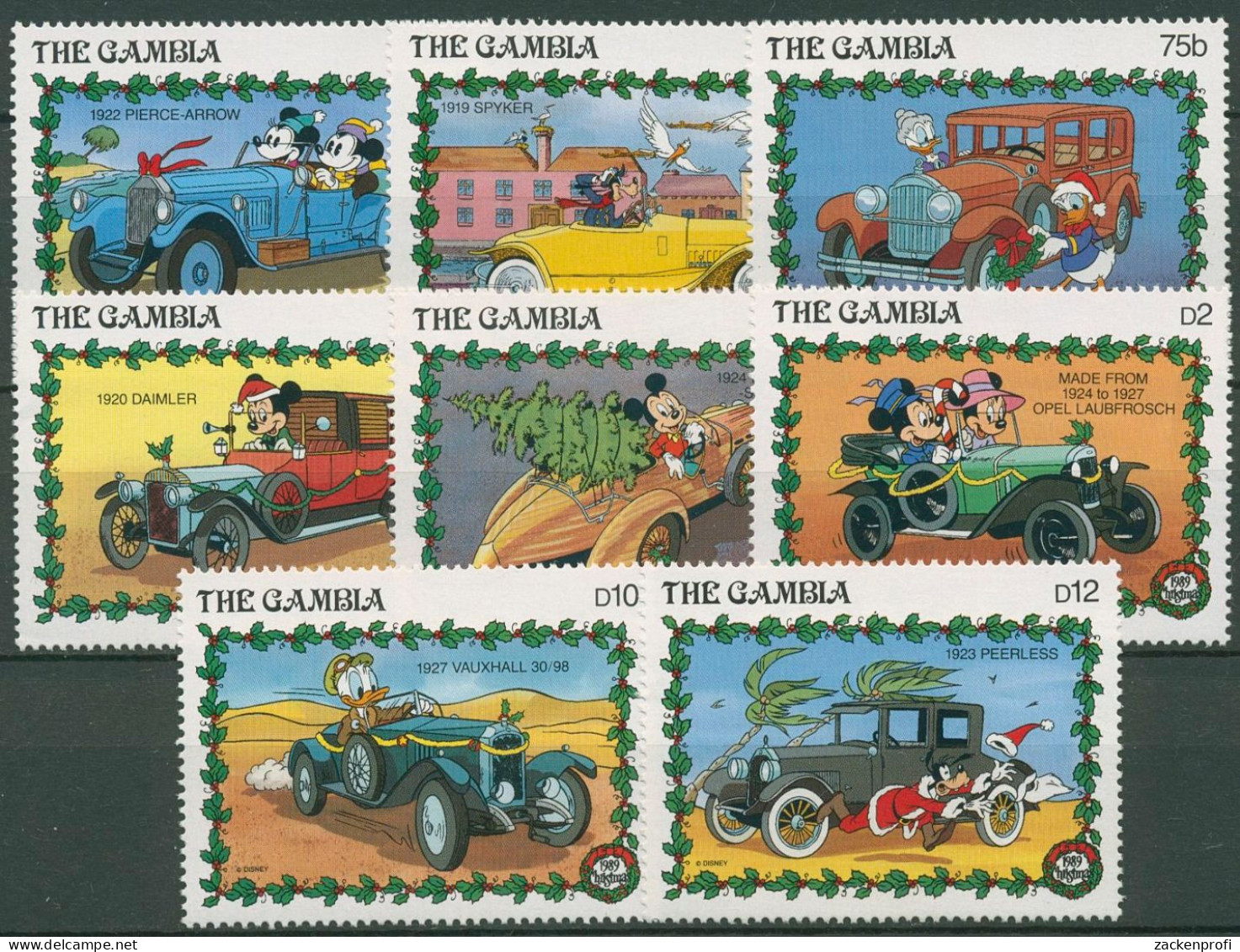 Gambia 1989 Weihnachten Walt Disney Automobile Micky Maus 935/42 Postfrisch - Gambie (1965-...)