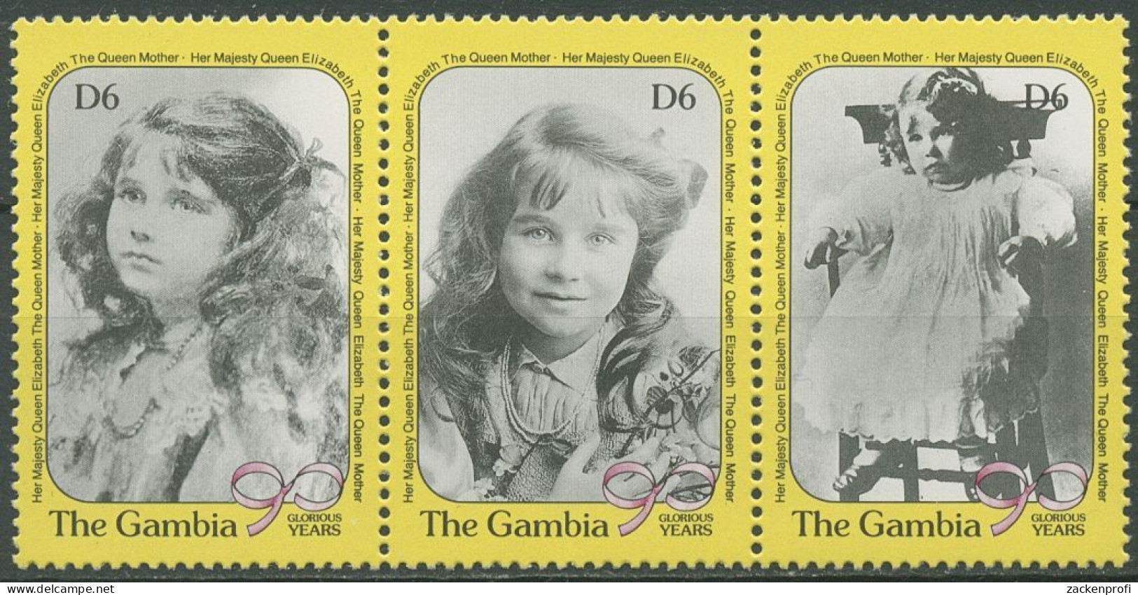 Gambia 1990 90. Geburtstag Königinmutter Elisabeth 1060/62 ZD Postfrisch - Gambie (1965-...)