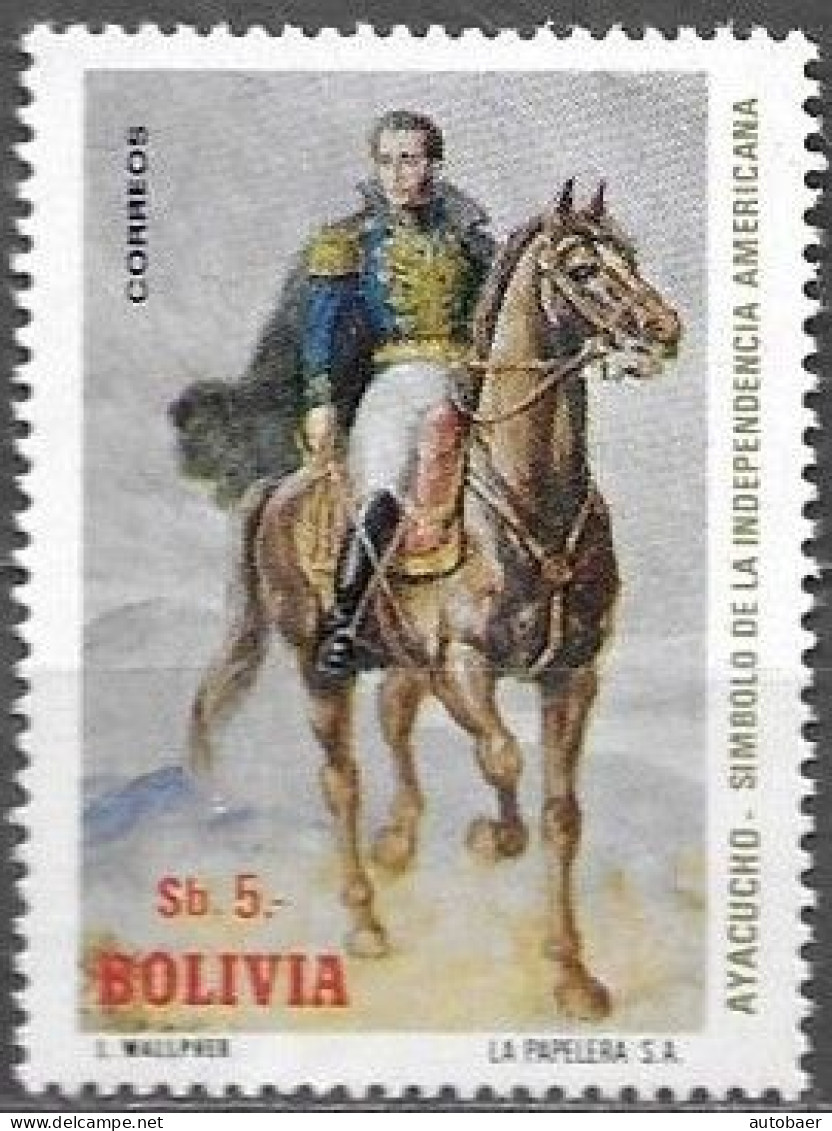 Bolivia Bolivie Bolivien 1974 Battle Of Ayacucho Simbolo De La Indepenencia Michel No. 870 MNH Mint Postfrisch Neuf ** - Bolivia