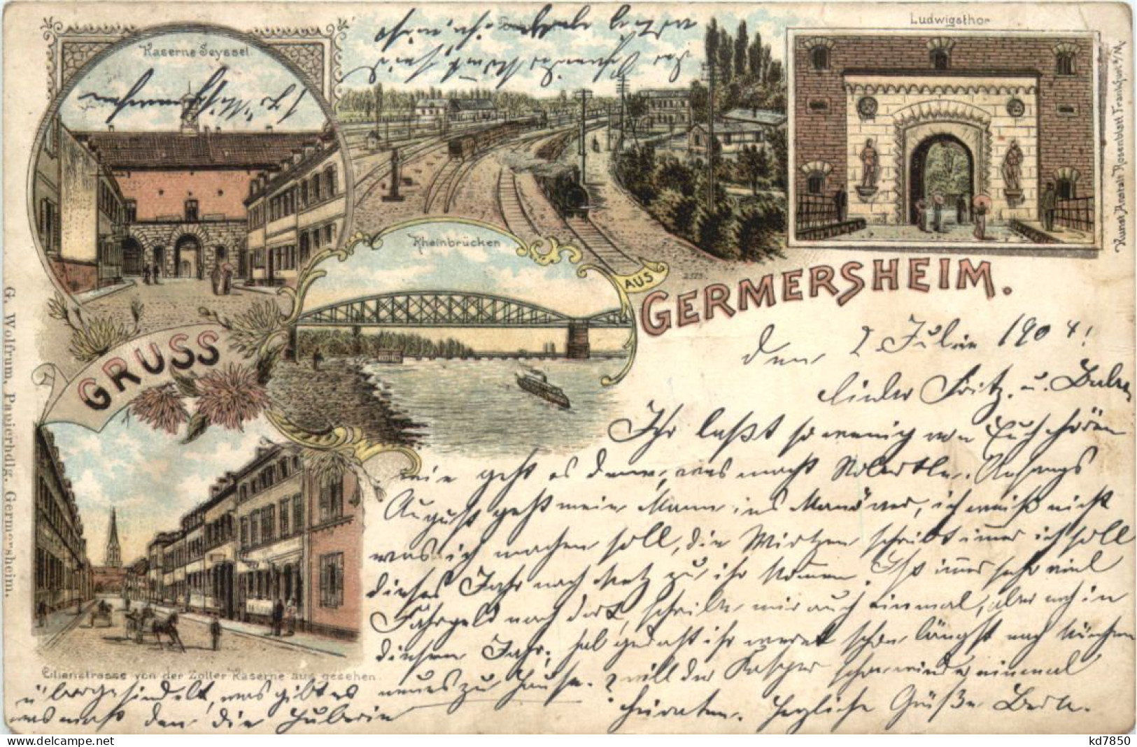 Gruss Aus Germersheim - Litho - Germersheim